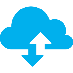 Icon einer Cloudwolke mit einem Pfeil rein und raus.